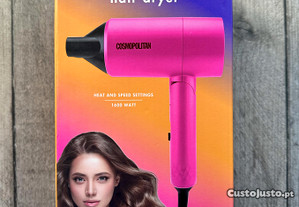 NOVO: Cosmopolitan Secador de cabelo dobrável com 1 velocidade e 2 configurações de calor