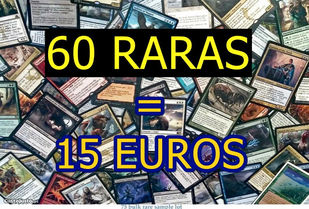 Lote 60 Cartas Raras Magic The Gathering MTG sem repetidas!