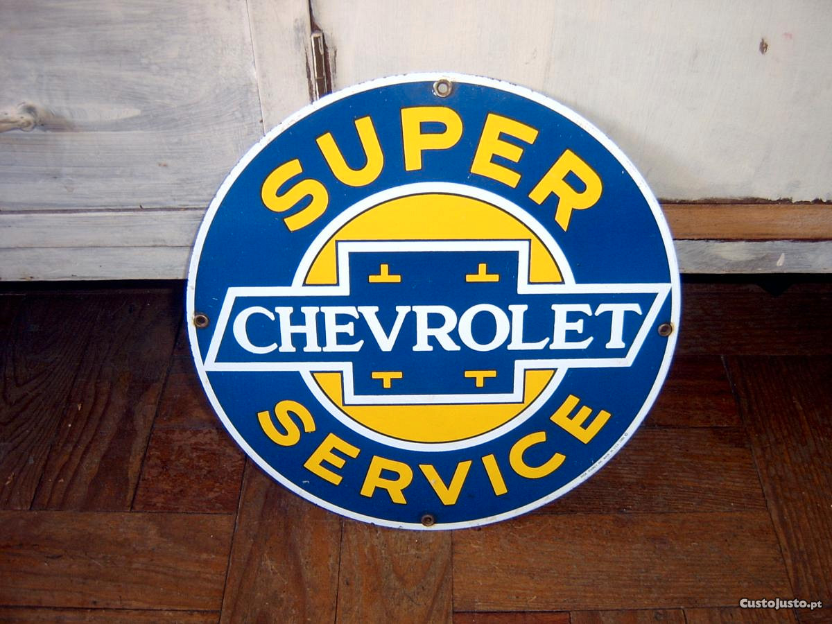 Placa esmaltada Chevrolet, Super Service, anos 80