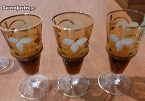 6 copos de licor pintados à mão