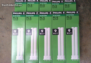10 Lampadas Philips 9W Ecotone PL-S 4P Novas