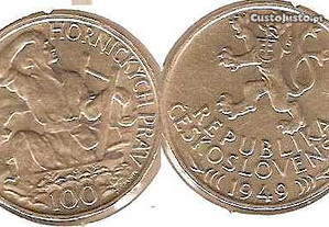 Checoslováquia - 100 Korun 1949 - soberba prata