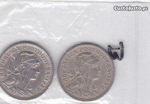 Lote de 2 moedas de $50 centavos alpaca 1959