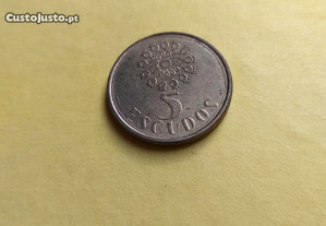 Cinco escudos (5$00) Latão Níquel 1990