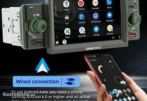 Auto-Rádio Ecrã 5", Carplay Android Auto, MP5