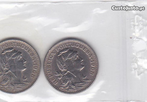 2 moedas de $50 centavos alpaca 1968
