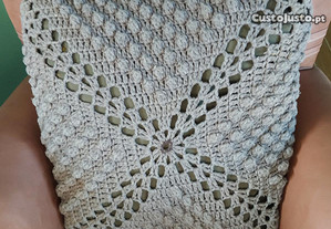 Almofadão de lã em crochet
