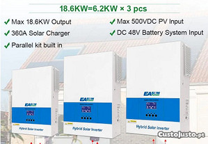 Inversor Híbrido Solar 18.6kw 3 fases 380V MPPT Offgrid, Onda Pura