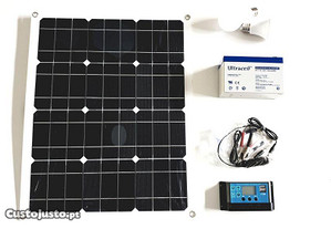 Kit Solar 50w (bateria + lâmpadas + controlador)