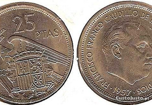 Espanha - 25 Pesetas 1957 70 - soberba
