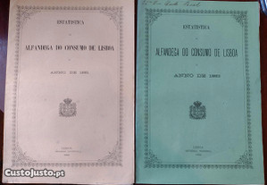 Alfandega do Consumo de Lisboa - Anno de 1881 e 1883 "Estatística"