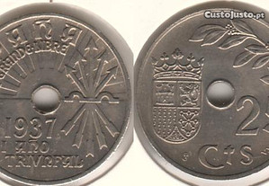 Espanha (República) - 25 Centimos 1937 - soberba