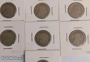 Lote com 10 moedas 1935, alpaca