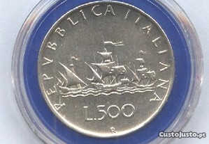 Espadim - Moeda de 500 Liras de 1960 - Prata