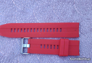 Bracelete/Correia silicone 22mm (novo) Vermelho