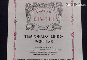 Teatro Rivoli Porto 1973 Programa