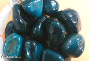 Ágata azul pedra rolada 3,5cm - 0,5kg