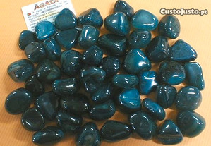 Ágata azul pedra rolada 2,5cm - 0,5kg
