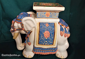 Banco Jardim Mesa Apoio Elefante Cerâmica