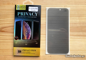 Película de privacidade / Película de vidro Anti-Spy para iPhone 15 Pro Max