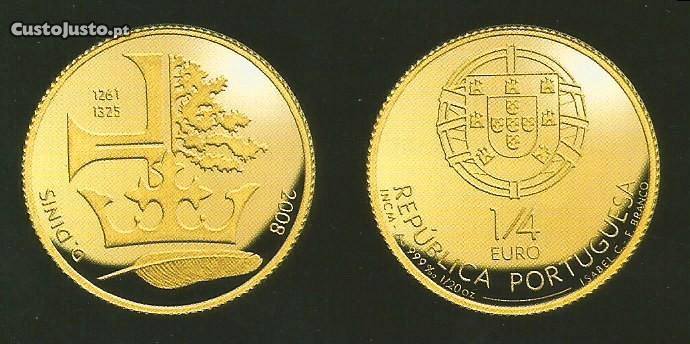Espadim - Moeda de 1/4 de euro de 2008 - Ouro
