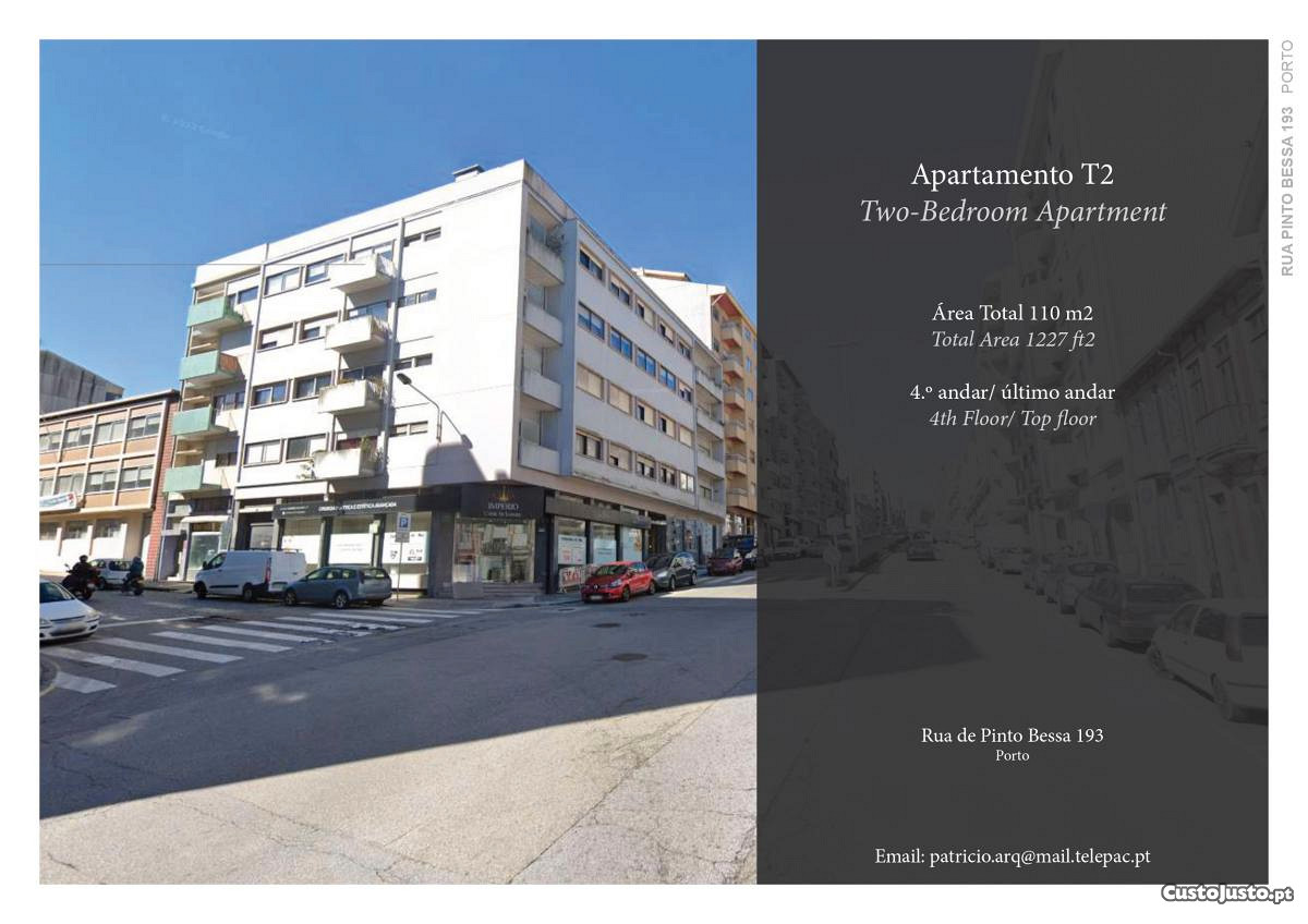Apartamento T2, 110 m2, 4.º andar (último)