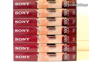 7 Cassetes VHS Sony E-180 V Premium - Seladas