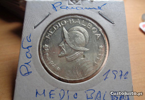 Moeda Prata Médio Balboa Panamá 1971 Of.envio