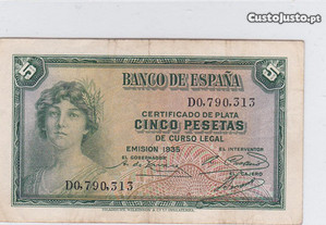 Nota de 5 pesetas de 1935