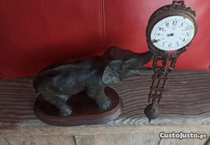 Elefante Bronze Vintage C/ Relógio
