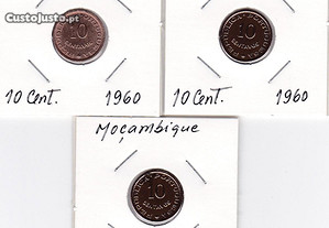 Lote de moedas de 10 centavos Moçambique