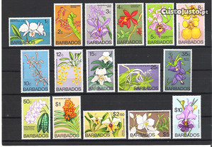 Série de selos dos Barbados de 1974 nova