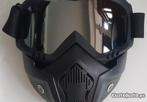 Máscara Protecção Óculos Espelhados Novos p/ Motos Desportos Radicais