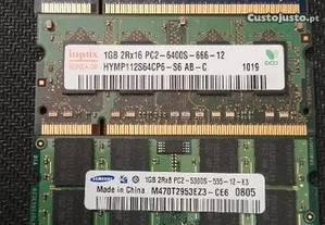 Memórias Portátil/Laptop 1GB PC2 DDR2