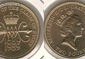 Grã-Bretanha - 2 Pounds 1989 - soberba