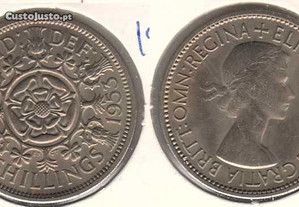 Grã-Bretanha - 2 Shillings 1953 - soberba