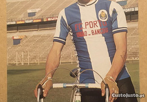 Postal FCP com ciclista Manuel Zeferino antigo