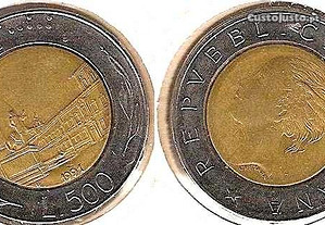 Itália - 500 Lire 1991 - soberba bimetálica