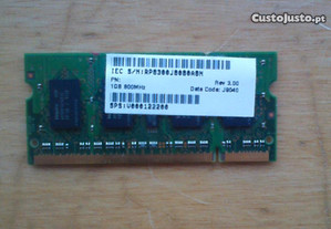 Memória Ram 1GB para portátil