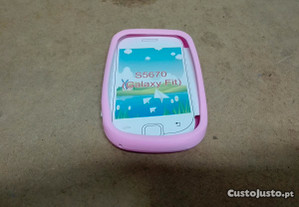 Capa em Silicone Samsung Galaxy Fit (S5670) Rosa