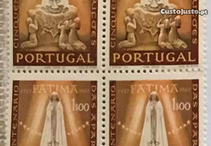 Quadra de selos novos 1$00 - Fatima - 1967