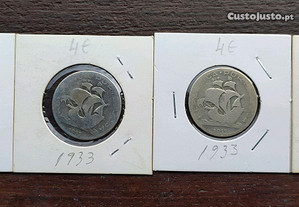 Moedas de 5$00 em prata 1933