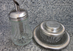 açucareiro antigo taça loiça frasco vidro