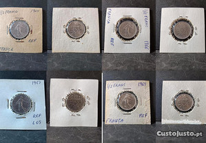 13 moedas França meio Franco 50 centimes
