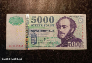 nota de 5000 Forint 2008 Hungria