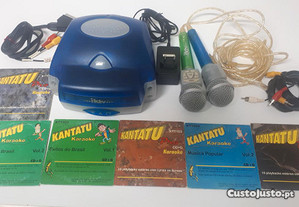 Consola de Karaoke IKTV + 6 cd's Kantatu originais + 2 micros