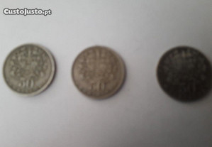 Moedas de 50 centavos de 1928-1952-1957