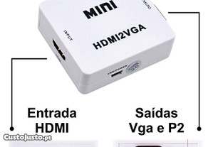 Adaptador Conversor HDMI para VGA - Conversor HDMI-VGA