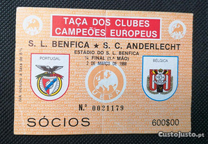 Bilhete futebol S.L. Benfica / S.C. Anderlecht