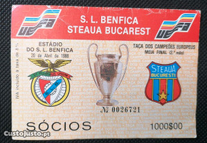 Bilhete futebol S.L. Benfica / Steaua Bucarest
